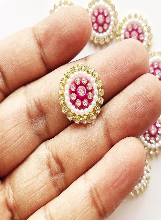 ADIKALA 2cm Round Rhinestone Applique Work Patch for Laddu Gopal Dress Making, Saree, Lehenga, Clothes, Blouse, Dress, Jackets, DIY Art Craft Work (Multi Color, 50PC) - Image 5